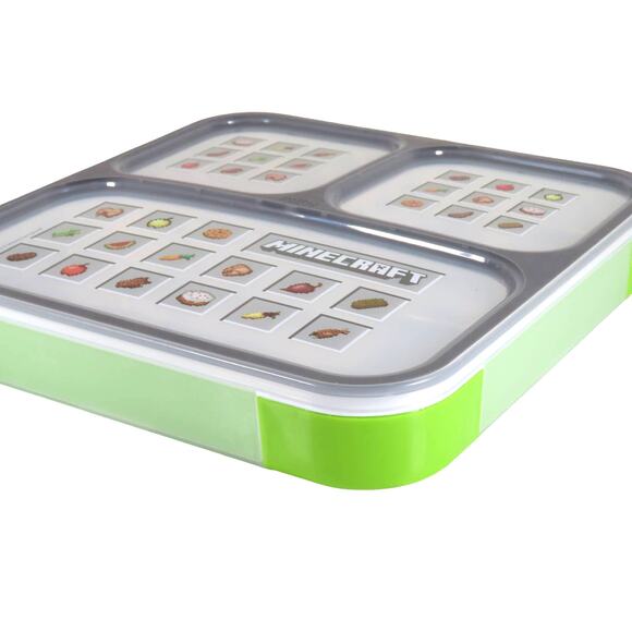Minecraft Lunch Sandwich Bento Box Food Storage Container Kids Green - Picture 3 of 16